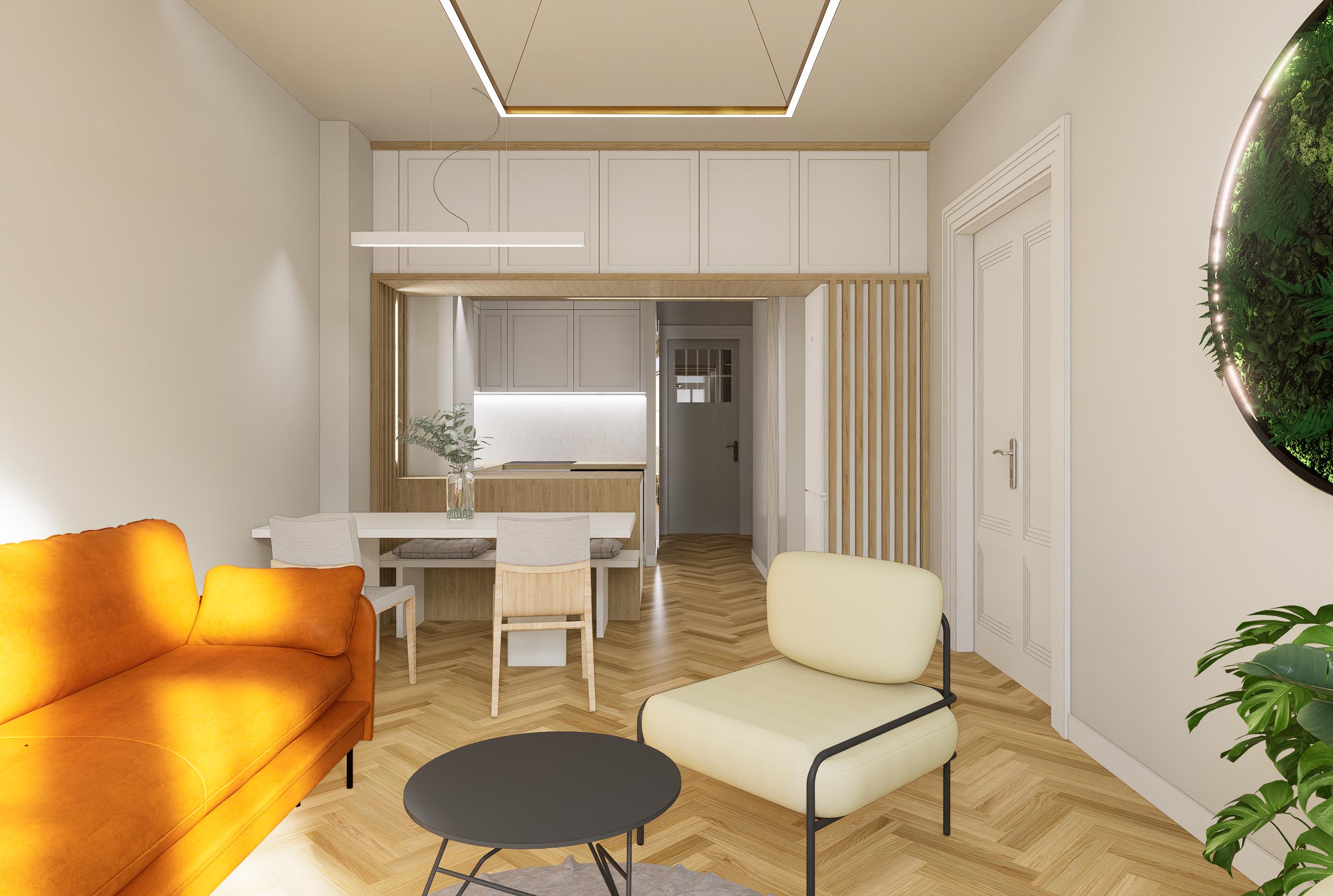 Interiér bytu 3+kk, Praha 1